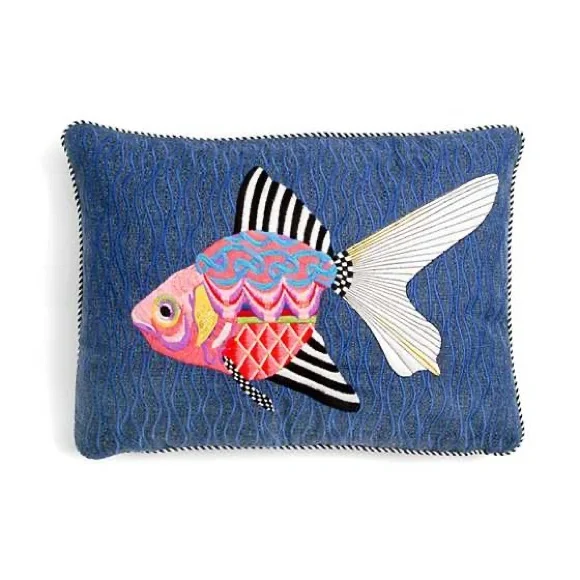 MacKenzie-Childs Fantasia Fish Outdoor Accent Pillow - Picture 1 of 11